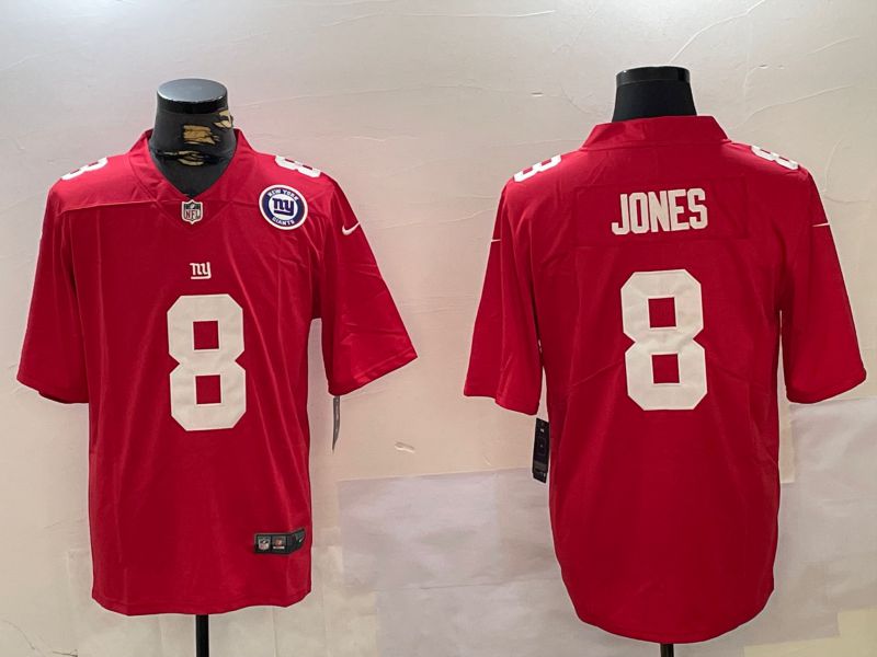 Men New York Giants #8 Jones Red 2024 Nike Vapor Limited NFL Jersey style 3->pittsburgh steelers->NFL Jersey